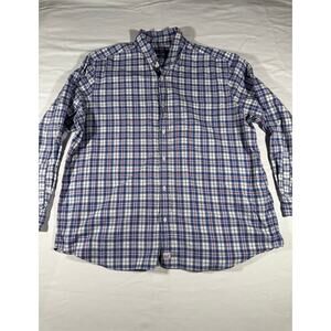 Vineyard Vines Murray Shirt 2XL Classic Fit Blue Red Plaid Button Down Whale